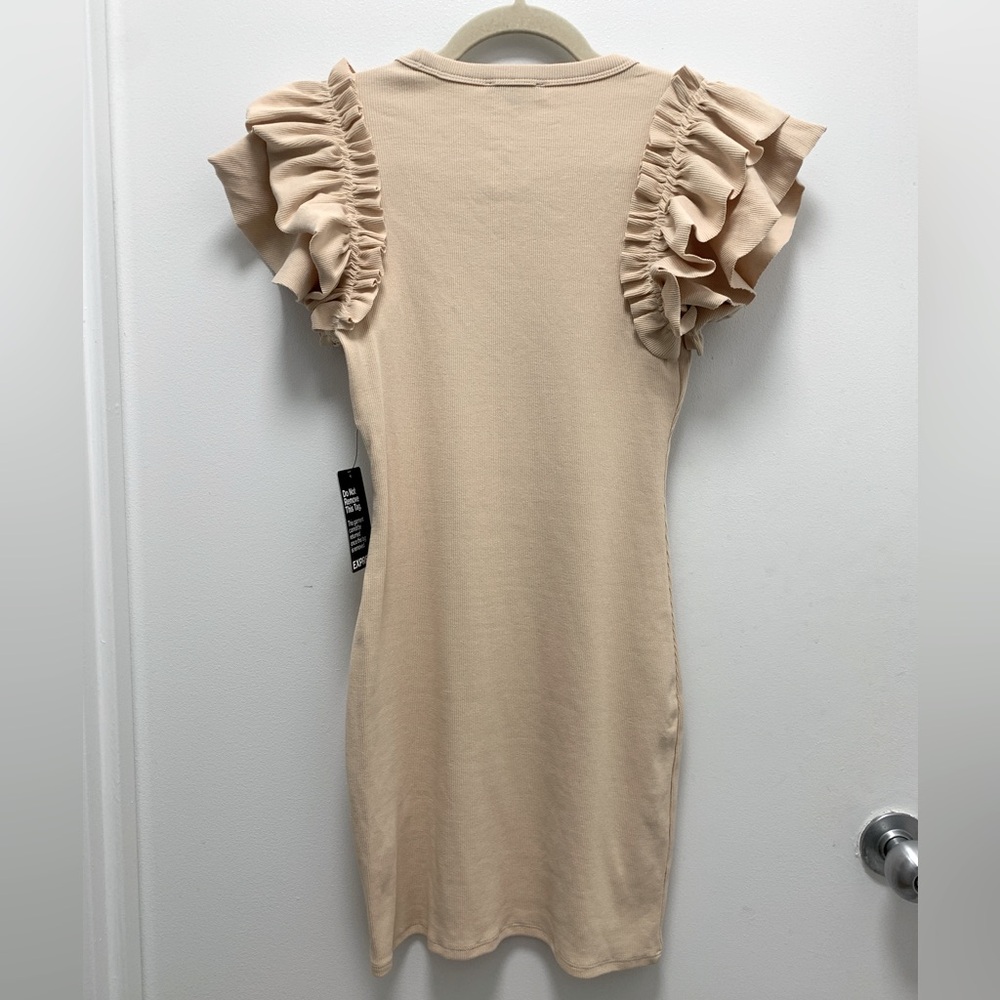 NWT Express Ruffle Shoulder Mini Cocktail Dress - Picture 2 of 4